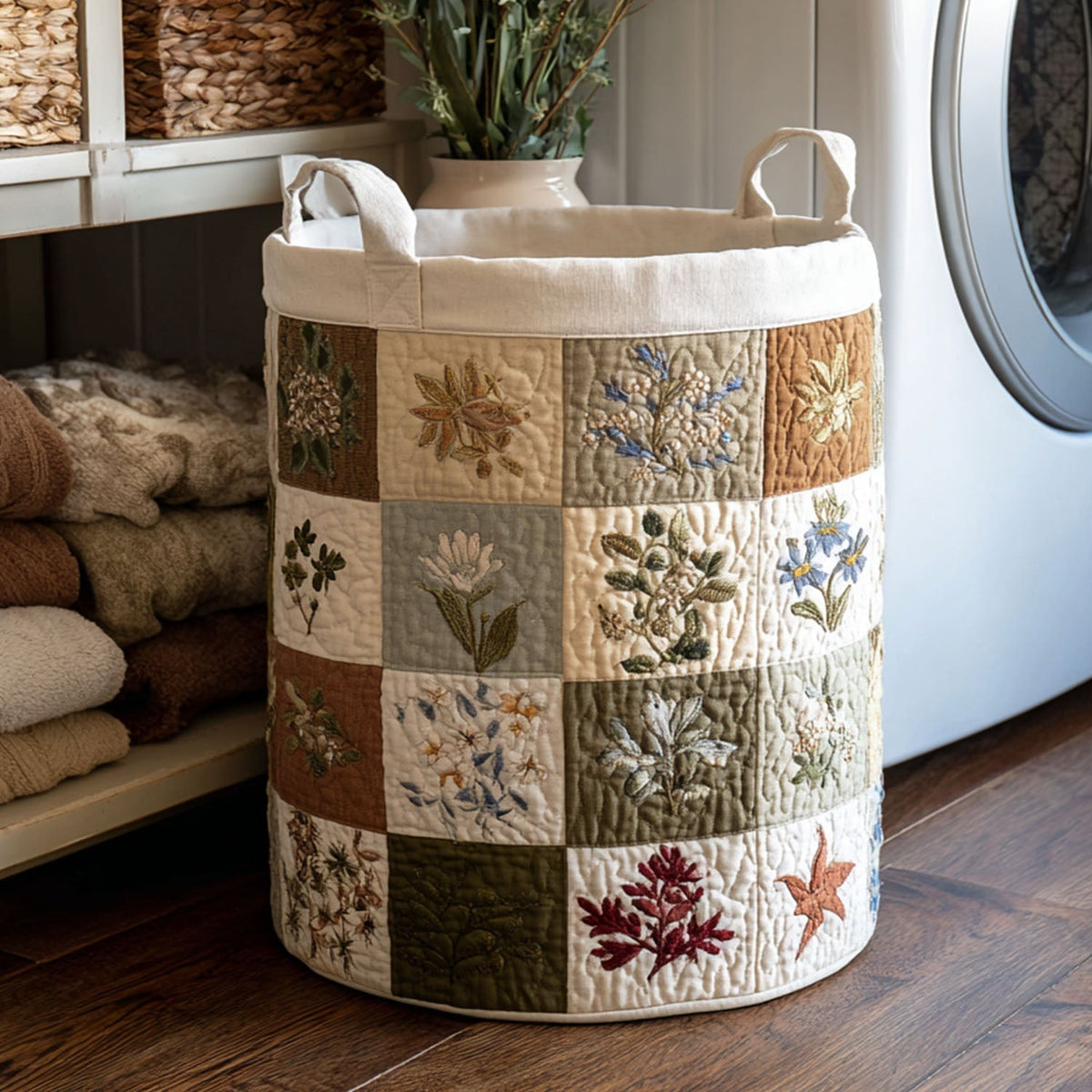 Panier à Linge Matelassé - Autel Fleuri
