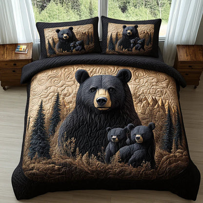 Parure de lit matelassée 3 pièces - Animaux de la Forêt