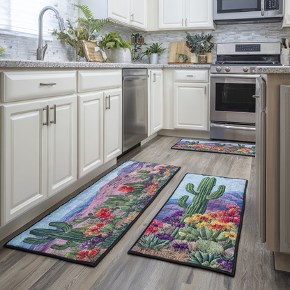 Blanche - Tapis de cuisine Cactus et Paysage Désertique