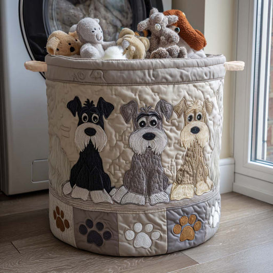 Panier à Linge Matelassé - Schnauzer Illustré