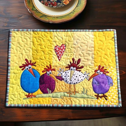 Valérie - Set de table matelassé Poule