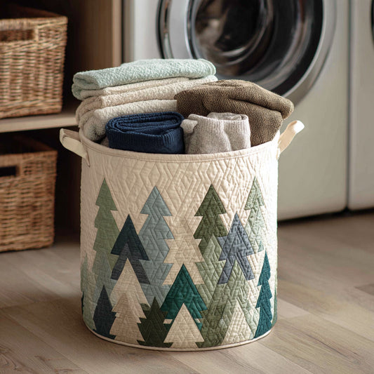 Panier à Linge Matelassé - Sapins de Noël