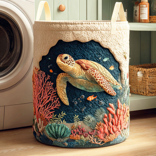 Panier à Linge Matelassé - Tortue de Corail