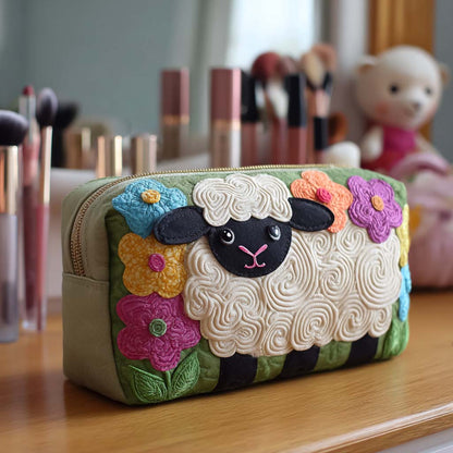 Nathalie - Trousse de toilette matelassée Moutons