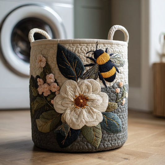 Panier à Linge Matelassé - Abeille Fleurie