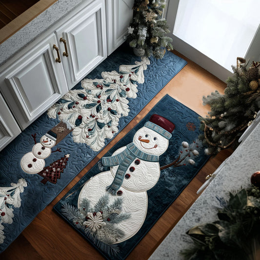 Apolline - Tapis de cuisine Hivernal à Détails Enneigés