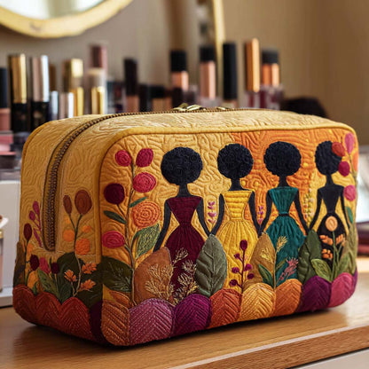 Edwige - Trousse de toilette matelassée Détails Dorés