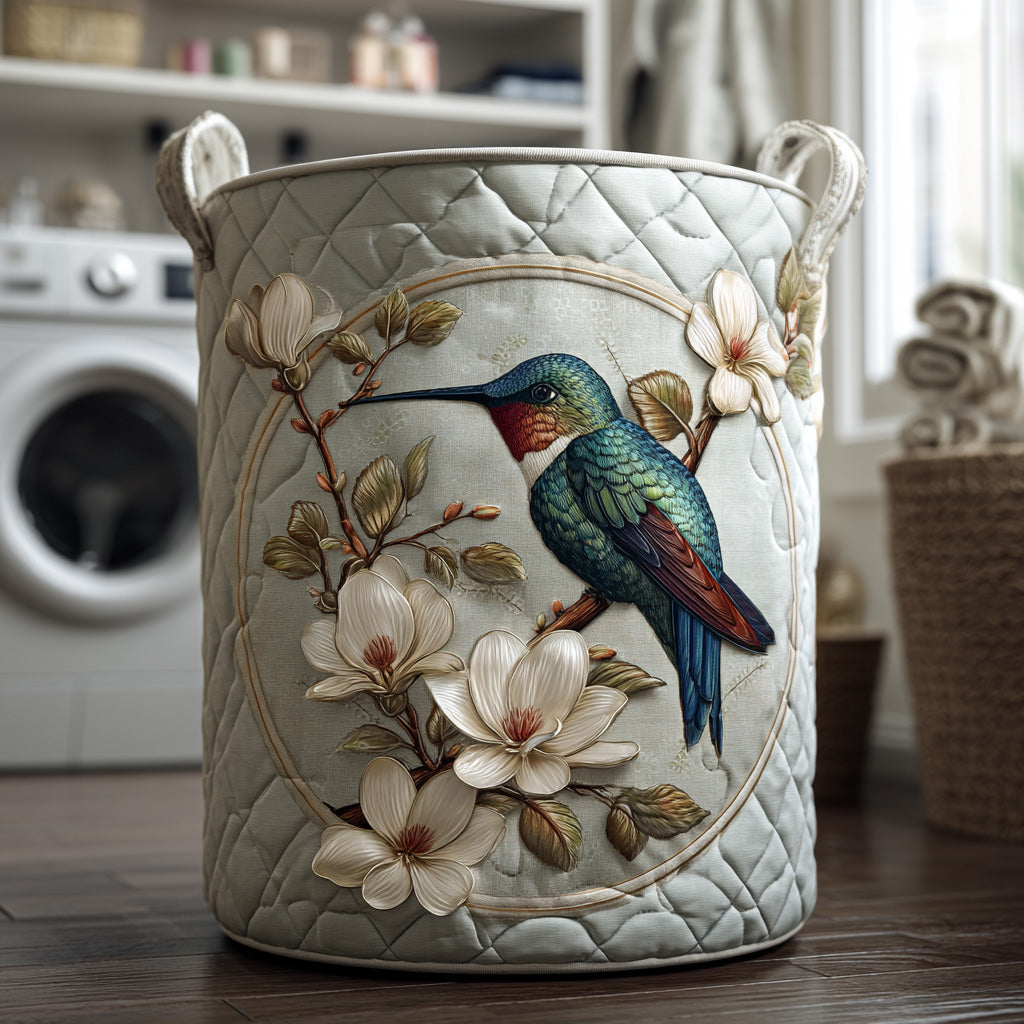 Panier à Linge Matelassé - Colibri en Dentelle