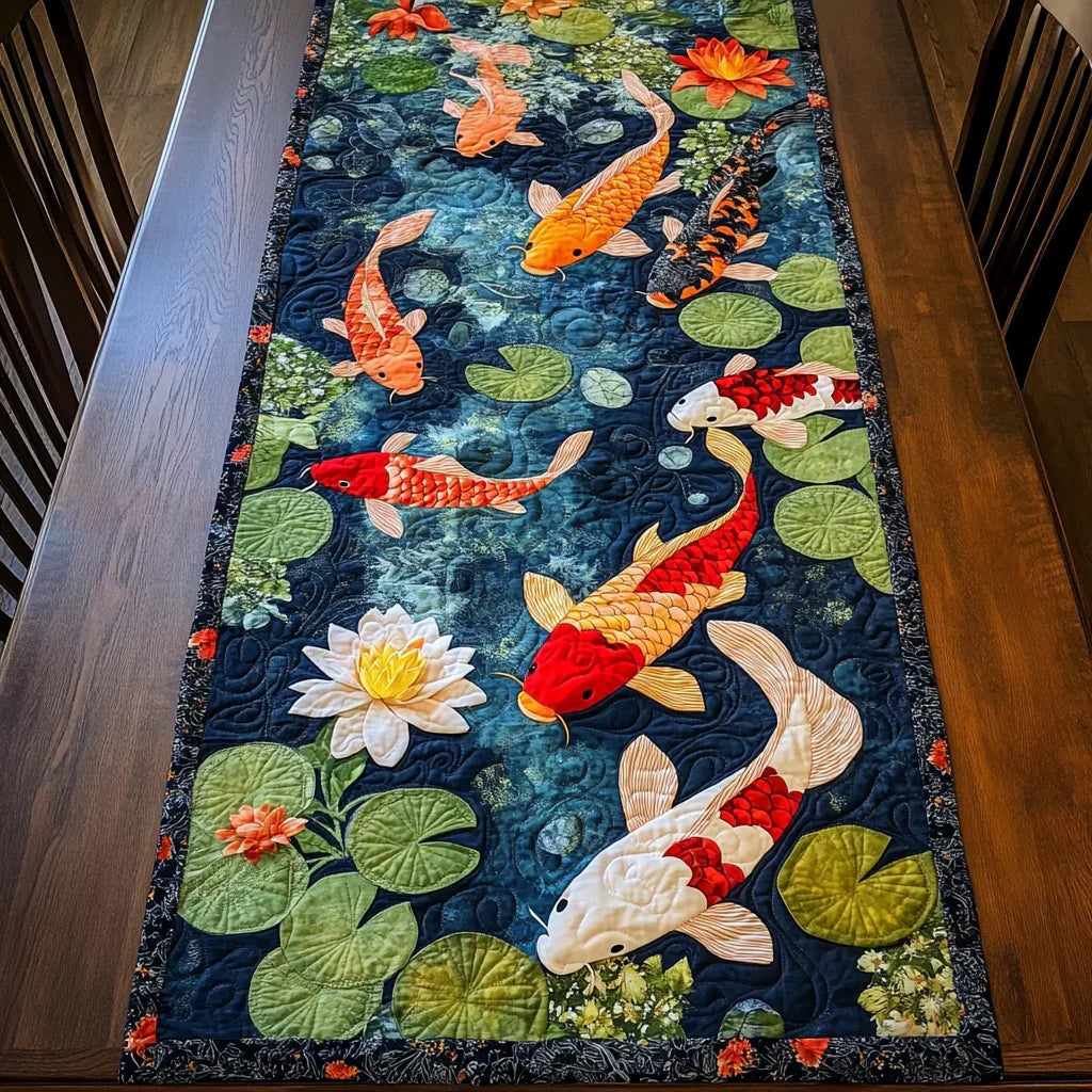 Chemin de Table Matelassé - Rêve de Carpes Koï