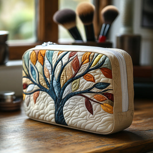 Cécile - Trousse de toilette matelassée Arbre de Vies