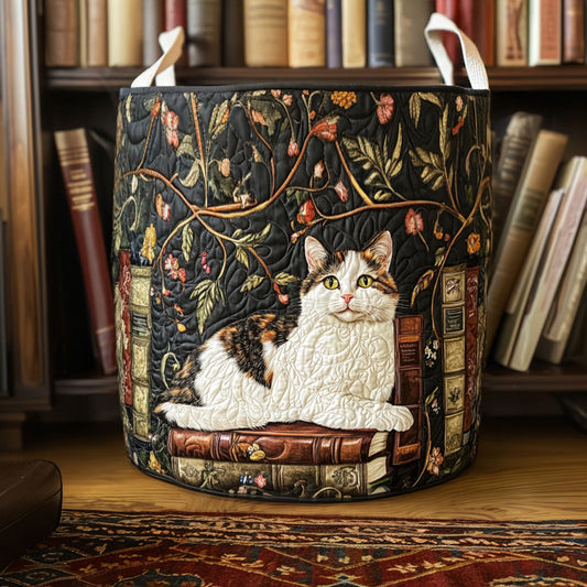 Panier à Linge Matelassé - Chat Mystique