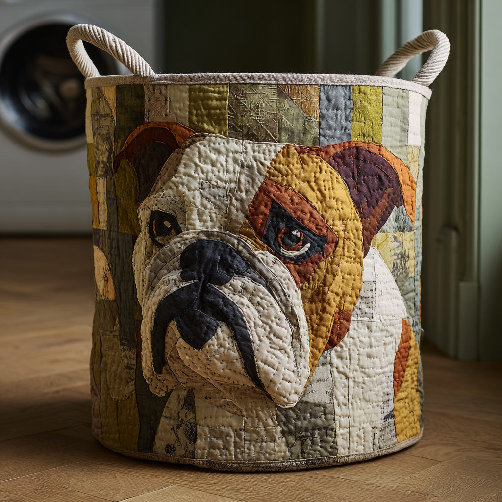 Panier à Linge Matelassé - Bouledogue Rustique