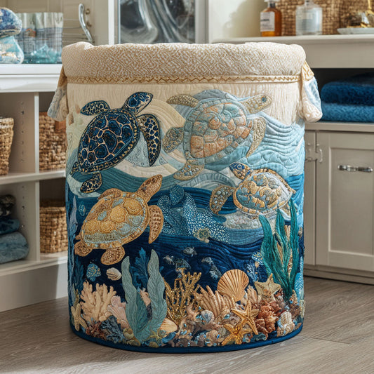 Panier à Linge Matelassé - Éclat de Coquillage