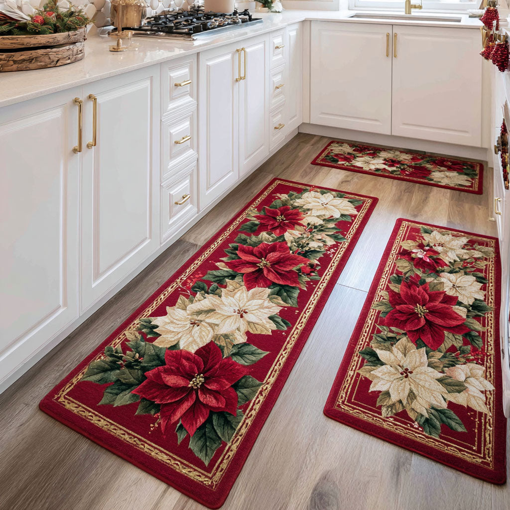 Cordélia - Tapis de cuisine Hivernal à Fleurs Délicats