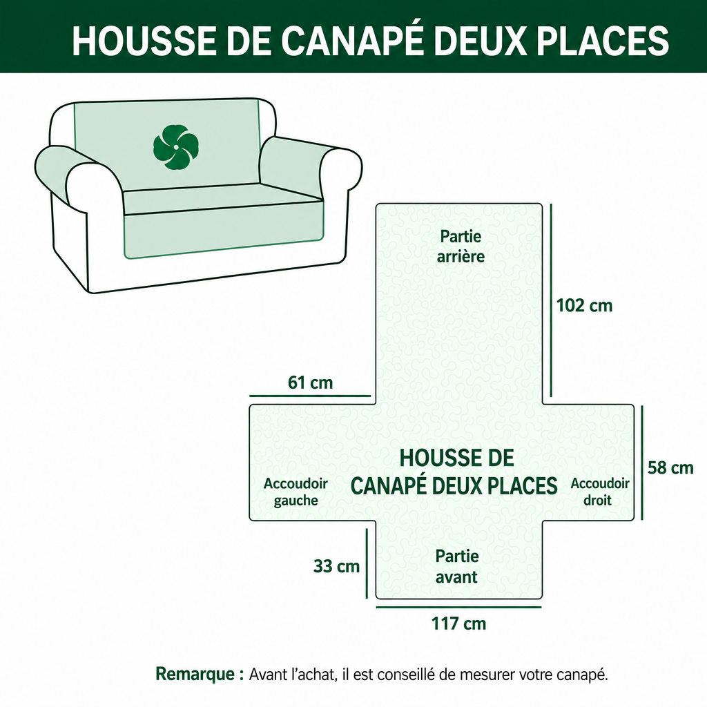 Cerise - Housse de canapé matelassée Doré Retriever