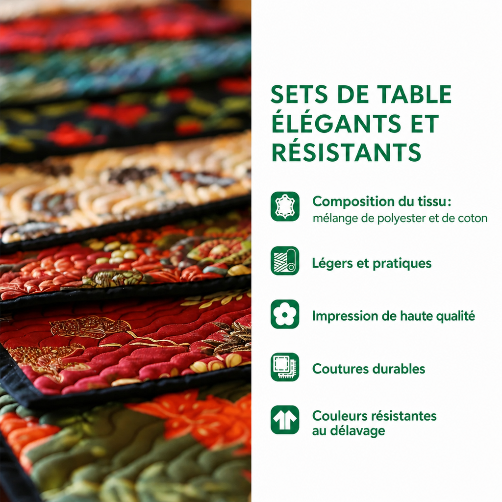 Alice - Set de table matelassé Chant de Oiseaux Joyeux