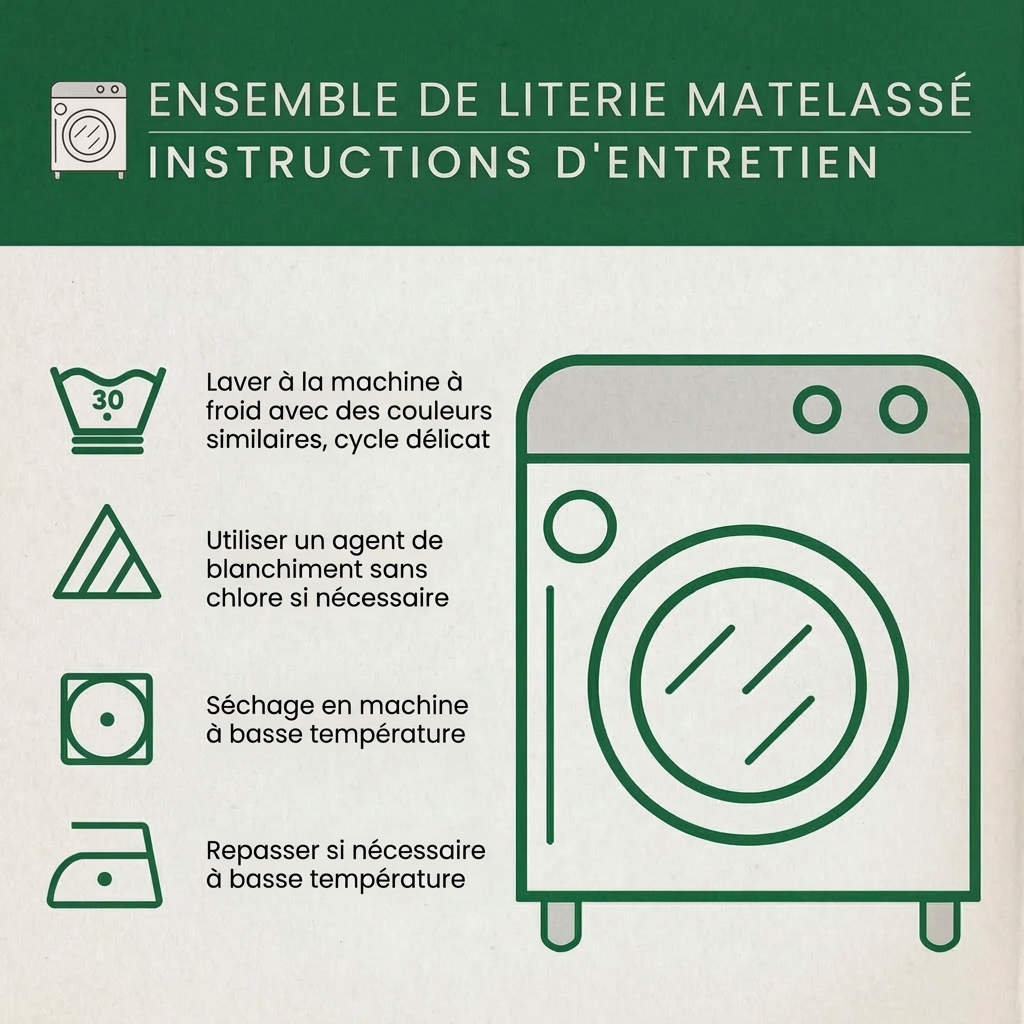 Parure de lit matelassée 3 pièces - Animaux de la Forêt