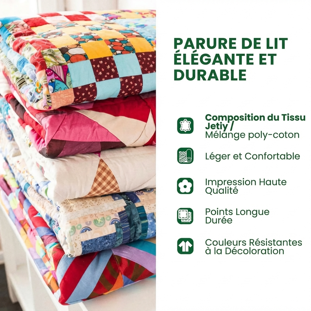 Parure de lit matelassée 3 pièces - Brise de l'Île